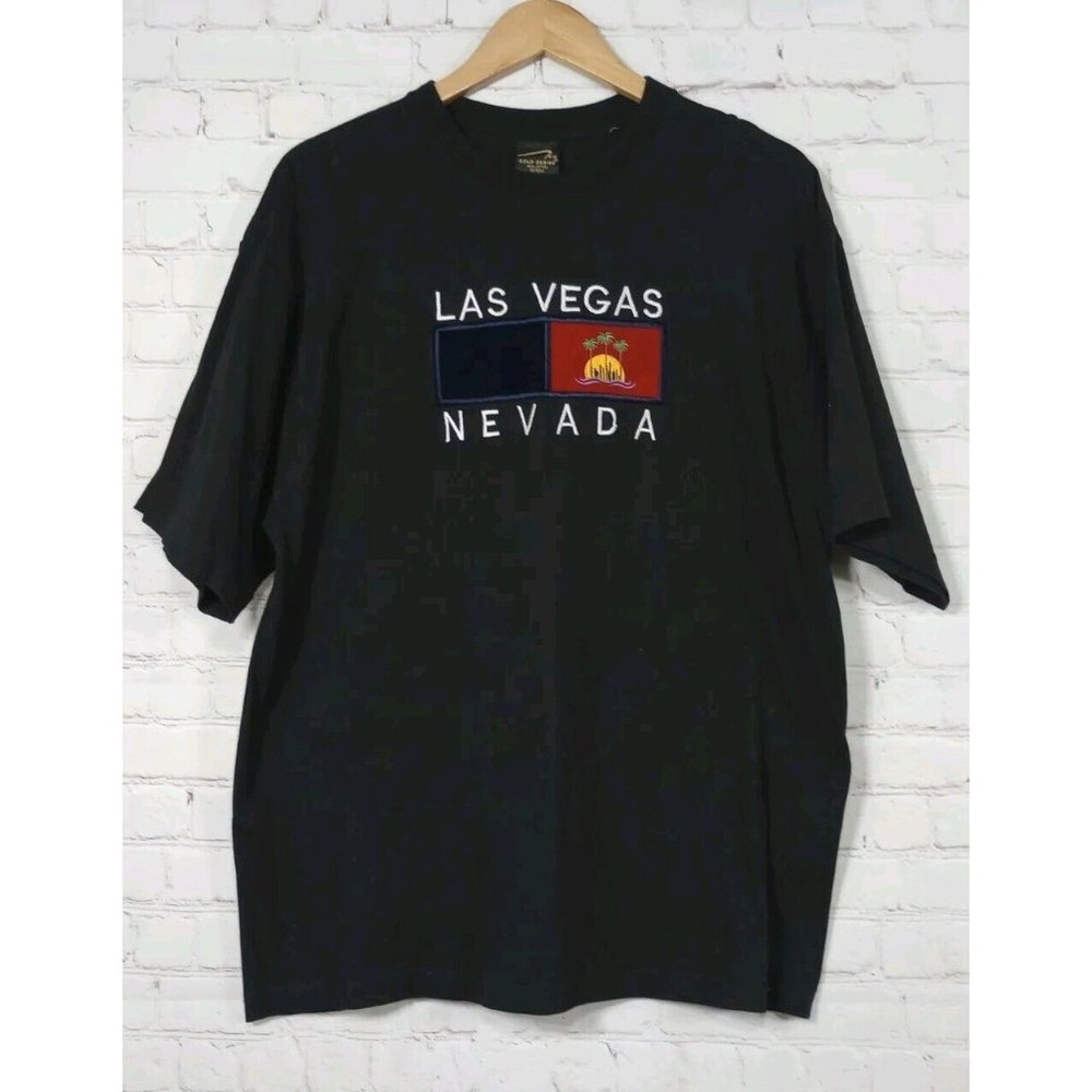 Las Vegas Nevada Shirt Men's 2XL Patch Embroidered Black CH Gold Series